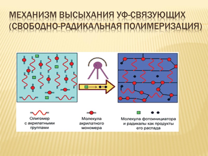 Механизм высыхания УФ-связующих (свободно-радикальная полимеризация)